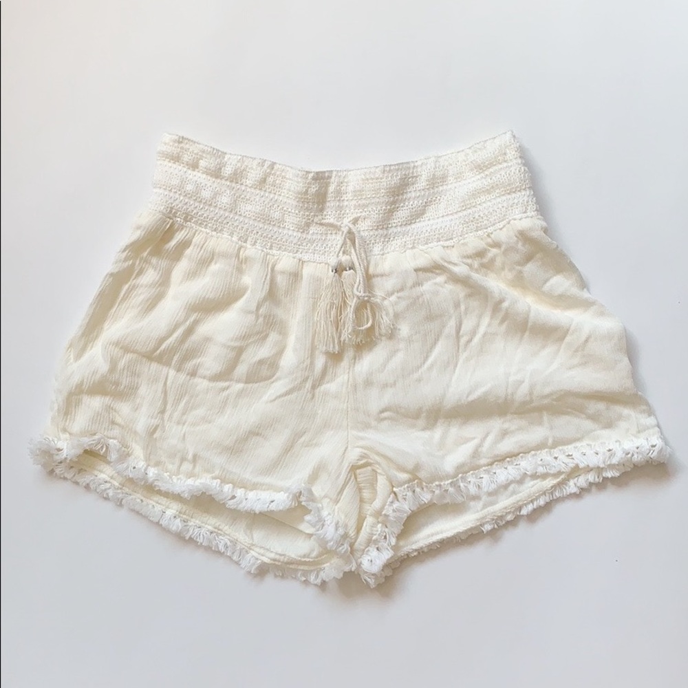 Cream colored flowy shorts